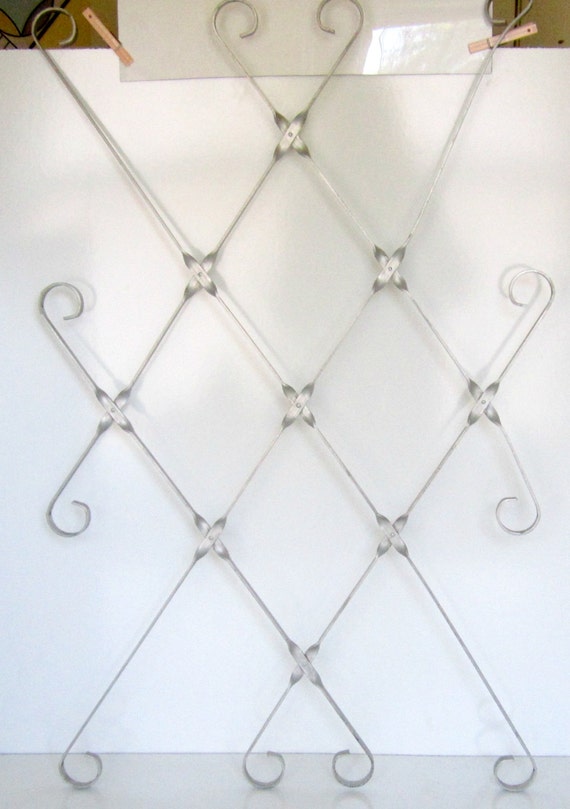 Vintage Aluminum Screen Door Guard Grille Decorative