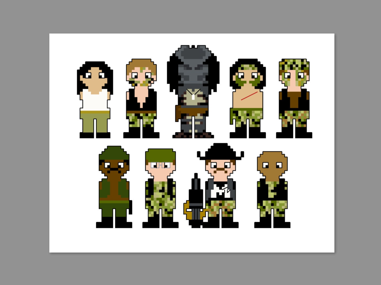 Predator Pixel People Character Cross Stitch PDF PATTERN ONLY