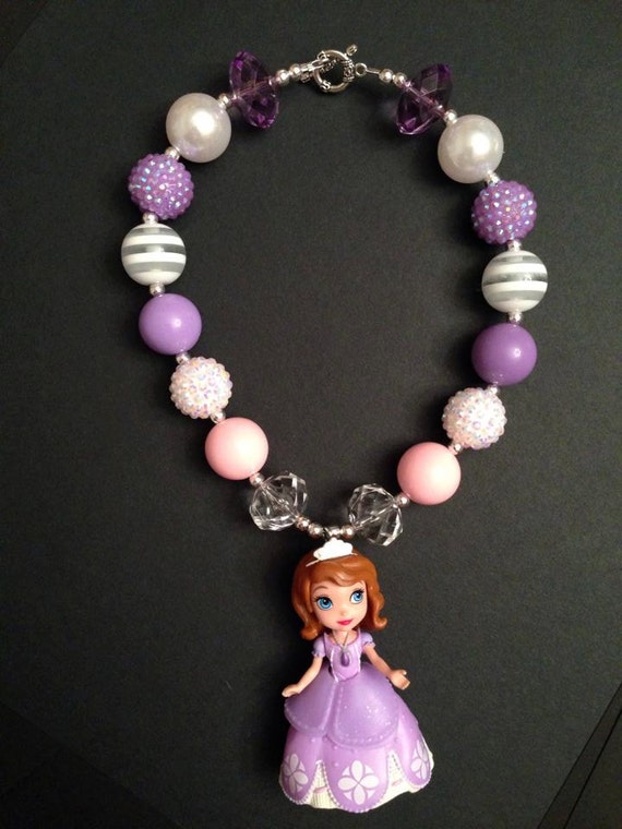 Items Similar To Disney Inspired Sofia The First Necklace Chunky Bubble