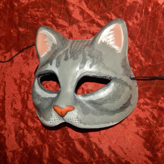 Cat Kitty Mask Gray Puss in Boots Graymalkin by Masquefaire