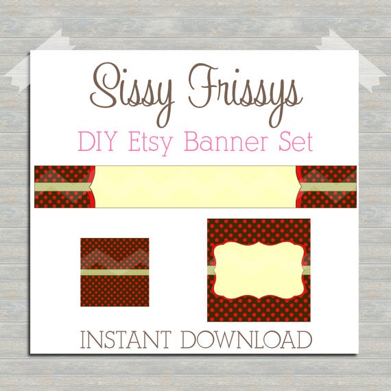 INSTANT DOWNLOAD  Blank Premade Etsy  Banner  Set Etsy  Shop