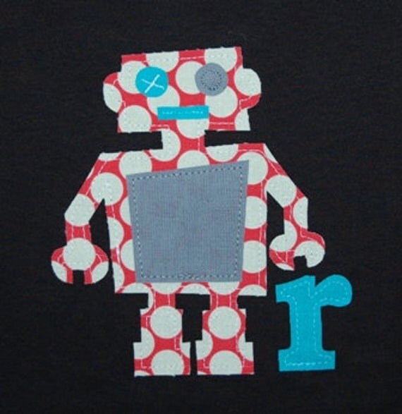 Boys Robot Birthday Party Shirt, Boys Robot Birthday tee, Robot Shirt, Polka Dot Robot tee Il_570xn