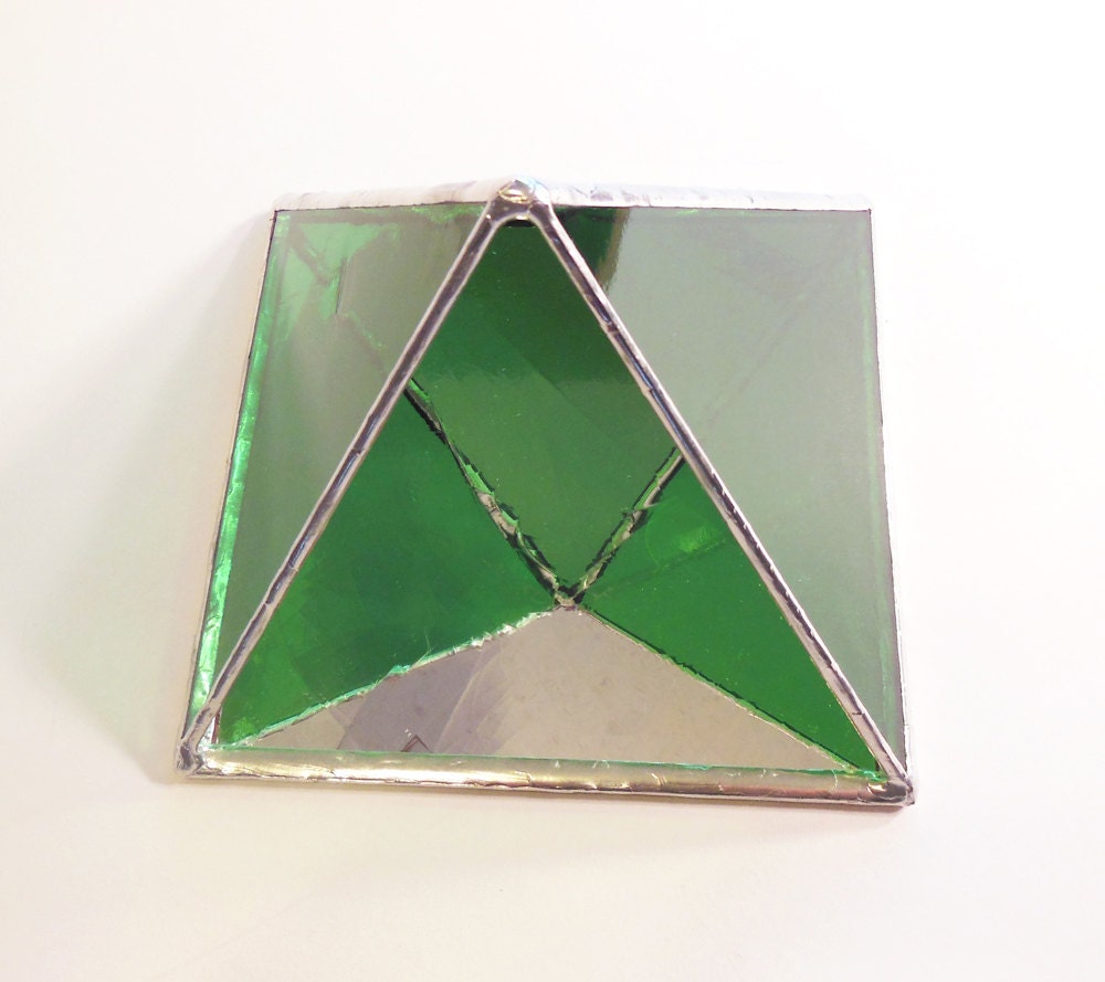 Green Stained Glass Pyramid by lightcurves on Etsy