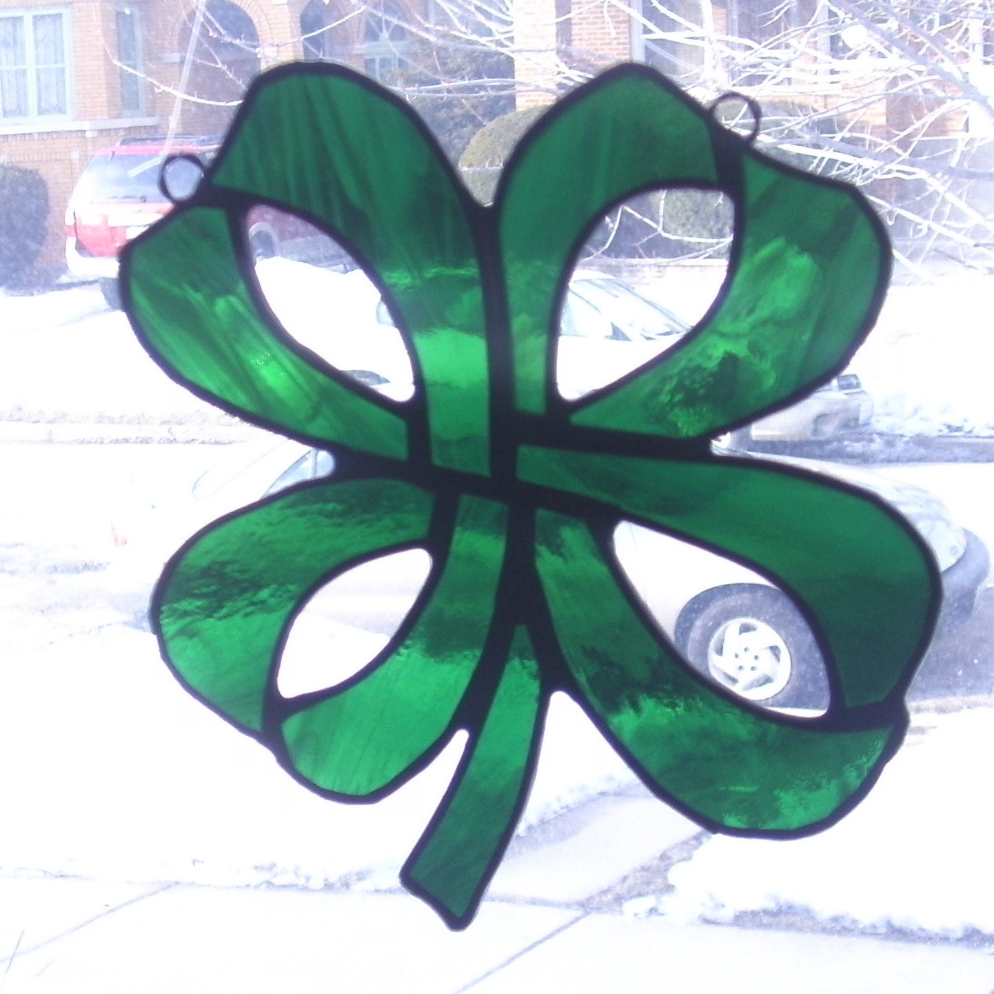 Stained Glass Lucky Four Leaf Clover