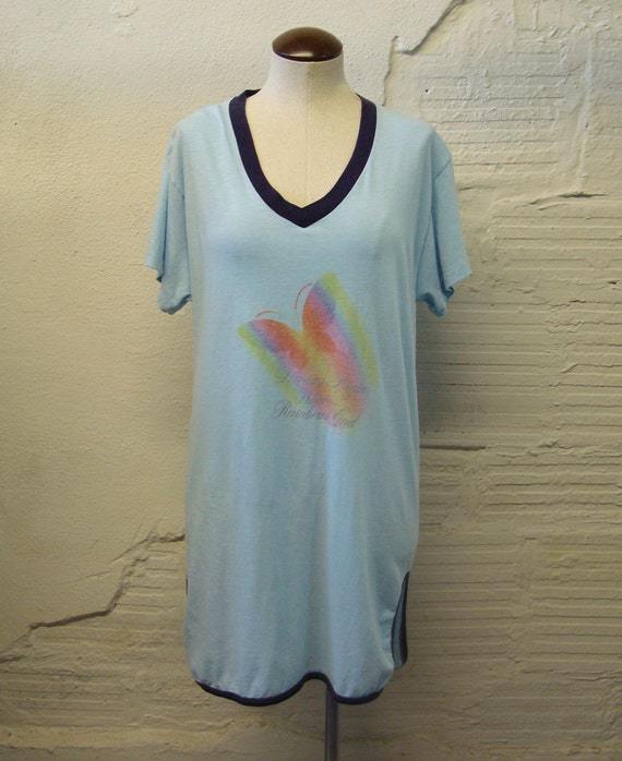 Nightgown Shirt Vintage 1970s T Tee Women's by purevintageclothing