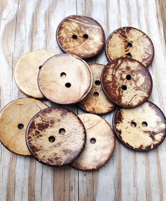 Large coconut shell buttons wholesale 38mm natural coconut