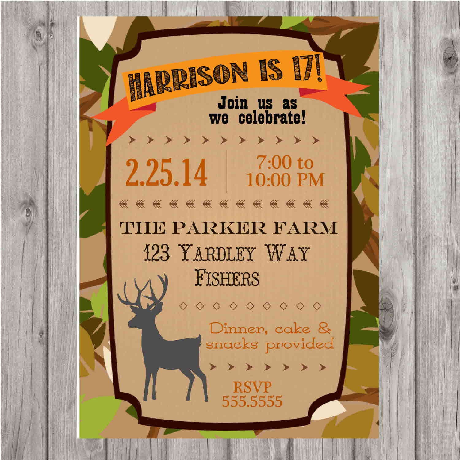 Hunting Themed Birthday Invitations 9