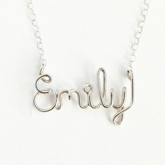 Sterling Silver Name Necklace Personalized By Azizajewelry