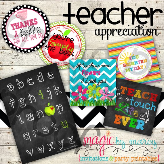 Instant Download Teacher Appreciation week gift tags Il_570xn
