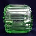 Green Depression Glass OOAK Lidded Oval Trinket Box Deco 30s