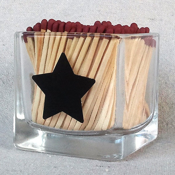 Cubed Mini Vase Glass Match Holder Star Striker