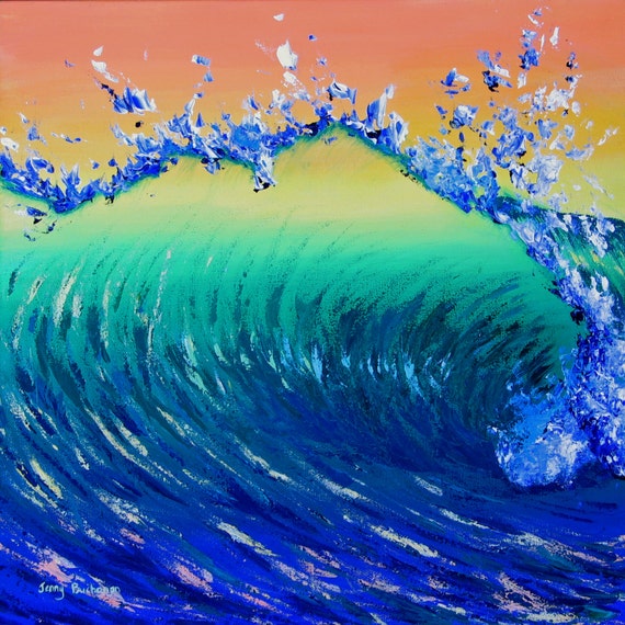 Surf Art Original Acrylic Painting Australian by jenzartcreations