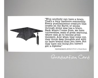 Baum, GRADUATION CARD, Wizard of Oz , high school graduation, college ...