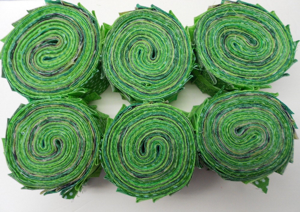 Lime Green Jelly Roll Fabric Strips Quilt Strips Jelly Roll