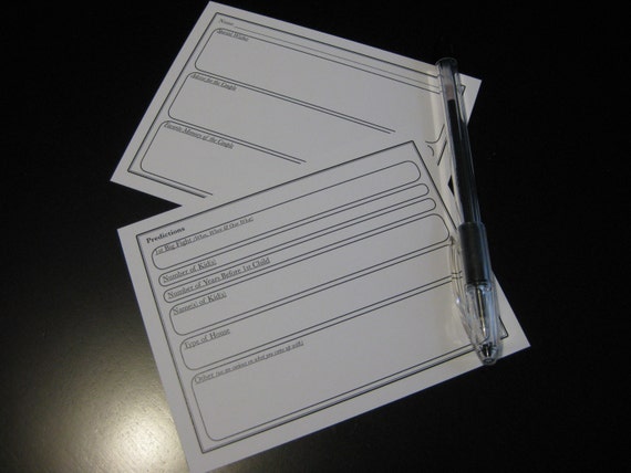 Items Similar To Printable Guest Cards On Etsy