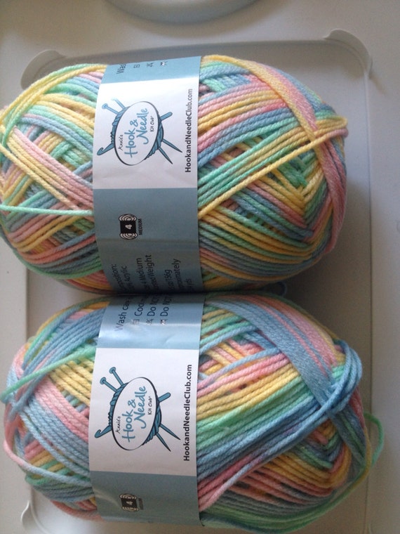 De-stash Pastel variegated acrylic yarn