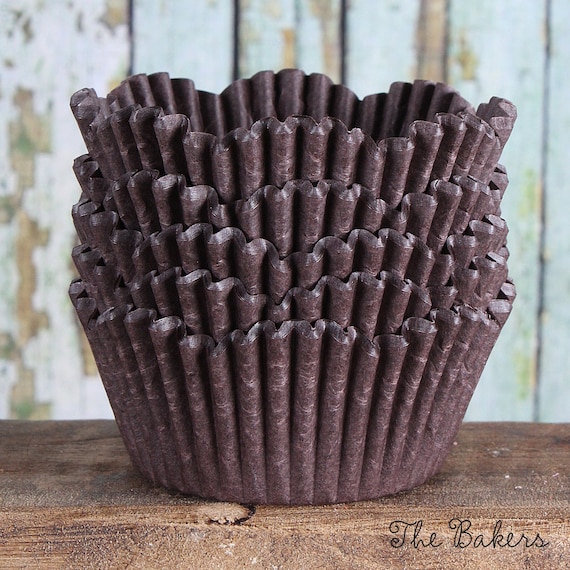 Brown Petal Cupcake Liners Brown Scallop Cupcake Liners
