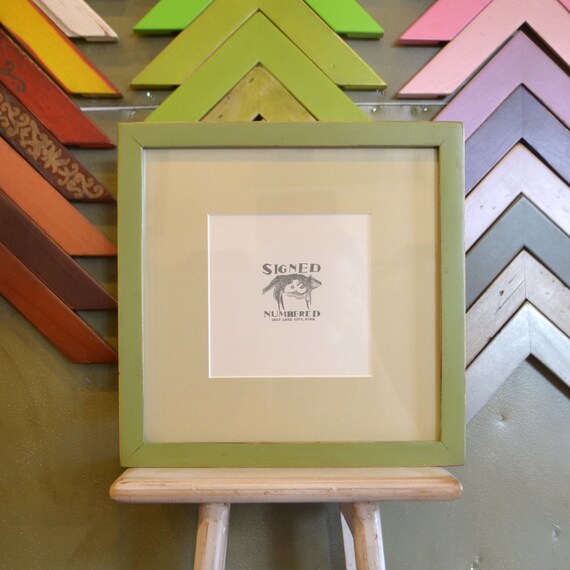 SALE 11x11 Square Picture Frame in 1x1 Style matted to