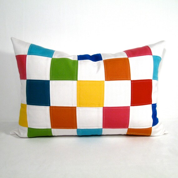 Colorful Pillow Outdoor Pillow Modern ColorBlock by Mazizmuse