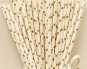 Paper Straws, 25 GOLD STARS Paper Drinking Straws, Formals, Engagement Party, Wedding, Religious, Holiday, Golden Anniversary, Graduation Il_170x135