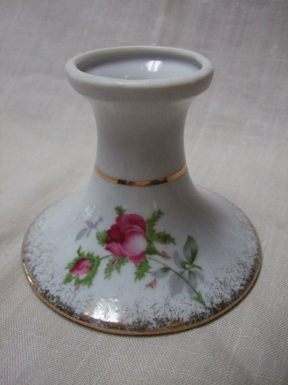 Items similar to Lefton China Candle Holder Hand Painted Floral on Etsy