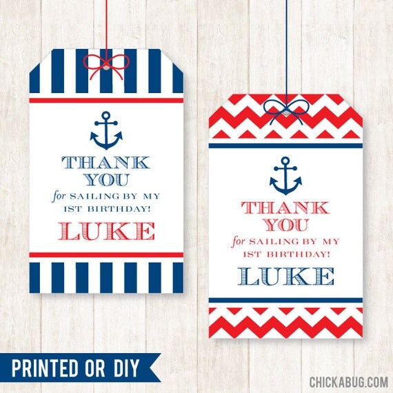 Nautical Party - Personalized DIY printable favor tags - Printed tags also available Il_570xn