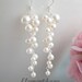 Pearl Wedding Earrings. Bridal Earrings. Statement Earrings. Ivory Pearl Earrings. Long Cluster Earrings. Wedding Jewellery. White pearls.