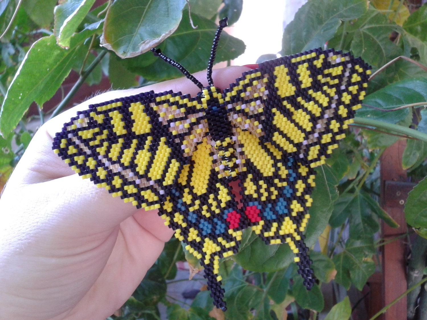 Swallowtail Beaded Butterfly Brooch by verabeads on Etsy