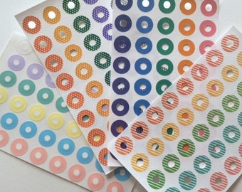 168 Assorted Colour Ring Label Stickers