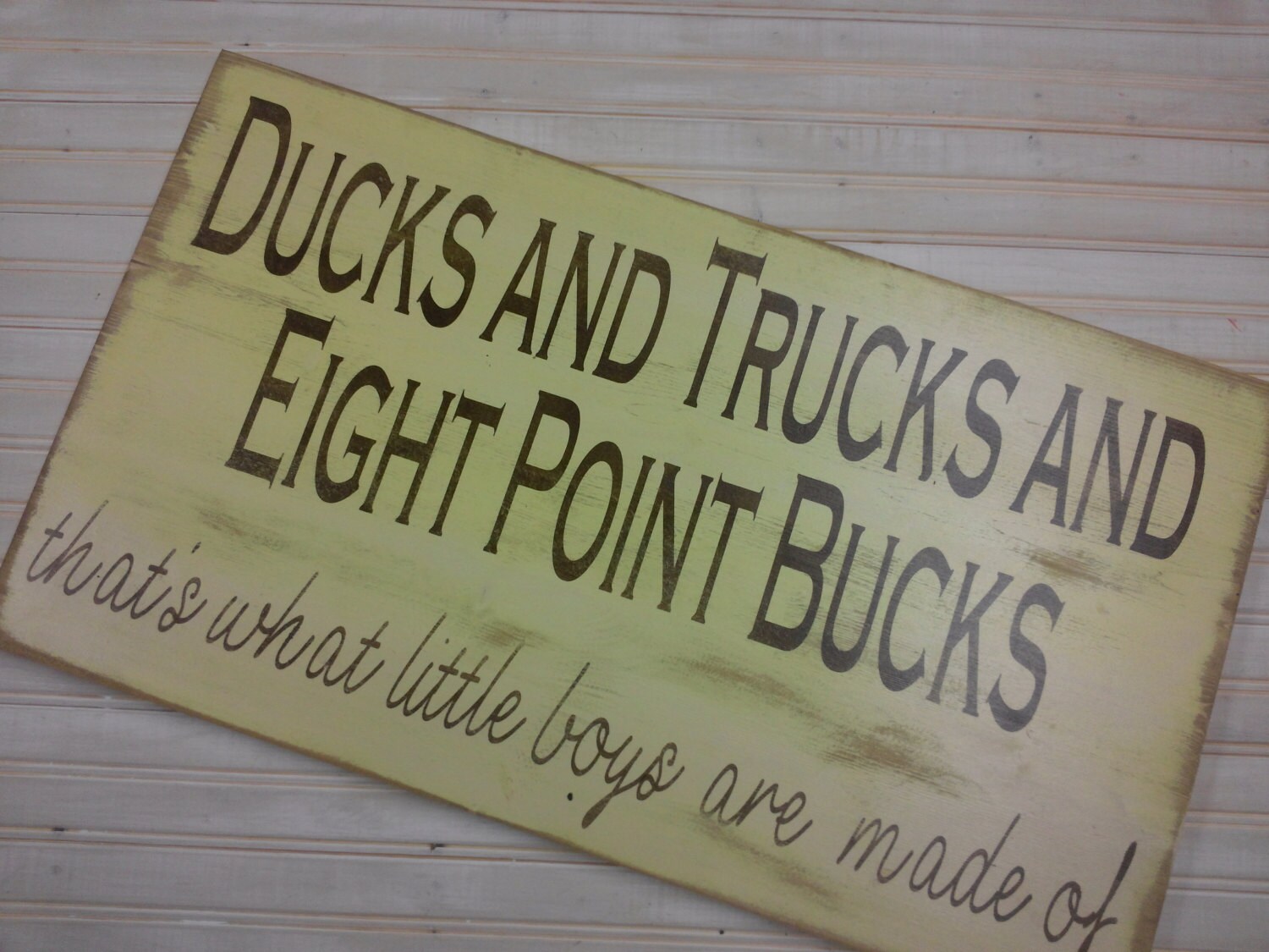 Ducks and trucks and eight point bucks are what little by Wildoaks