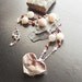Geode druzy heart gemstone choker with geode druzy beads and jasper-Painted Desert-Orange, Gray, Silver