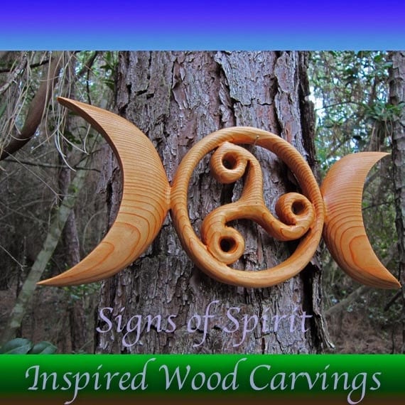 Celtic Moon Goddess Symbol with TriskeleBirth Death