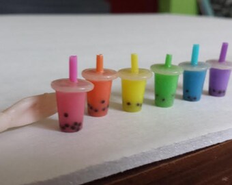 Bubble Tea Playscale Prop - Barbie Pullip Blythe Rainbow Dollhouse Boba Tea