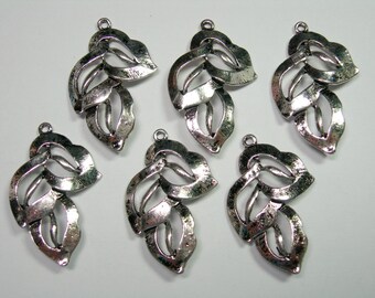 Silver plated leaf drops, dangles 6 - 28mm