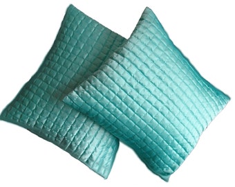Elegance in Blue - Satin Quilted Cushion Cover #5