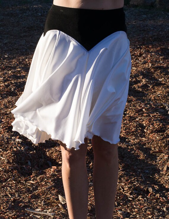 Ballroom Dance Skirt Vintage Dance Costume Black and White