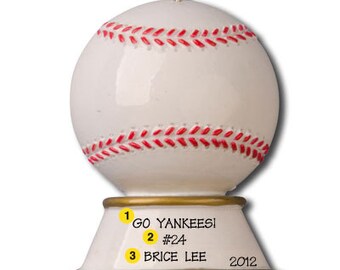 Personalized Baseball Christmas Ornaments Trophy-Favors,Coach, Team, boys , Girls Team Spirit