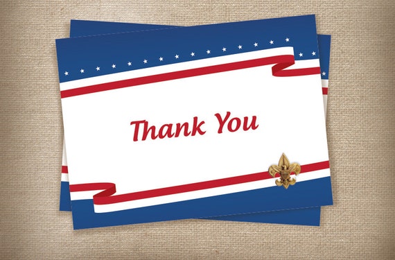 Eagle Scout Thank You Folded Cards Red White and