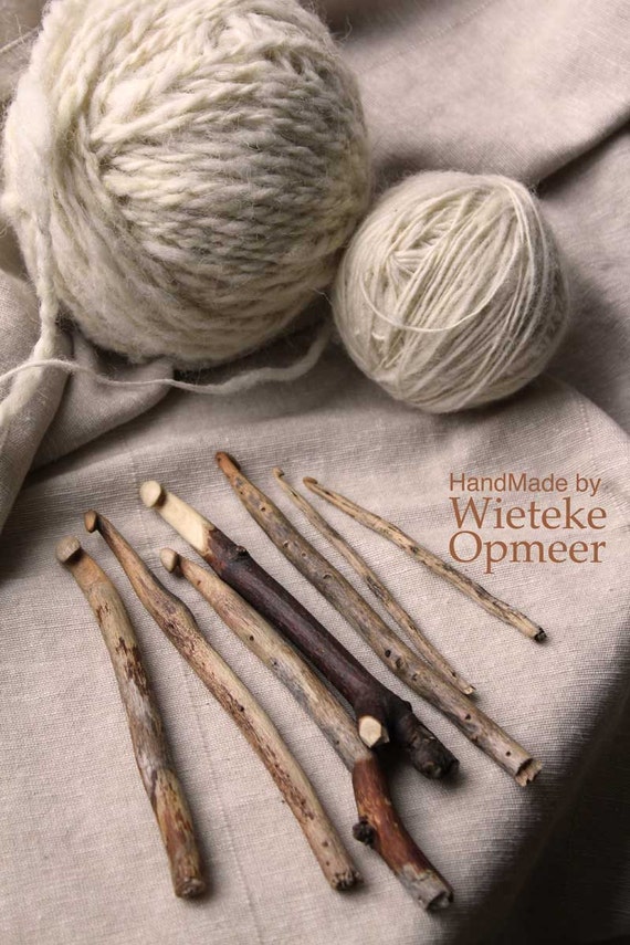 Handmade wooden knitting needles