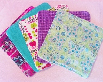 Flannel and Fleece Cloth Wipes - Set of 10