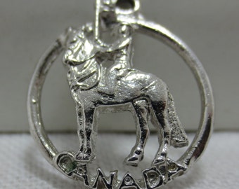 CANADIAN MOUNTED POLICE Sterling Silver Charm Disc