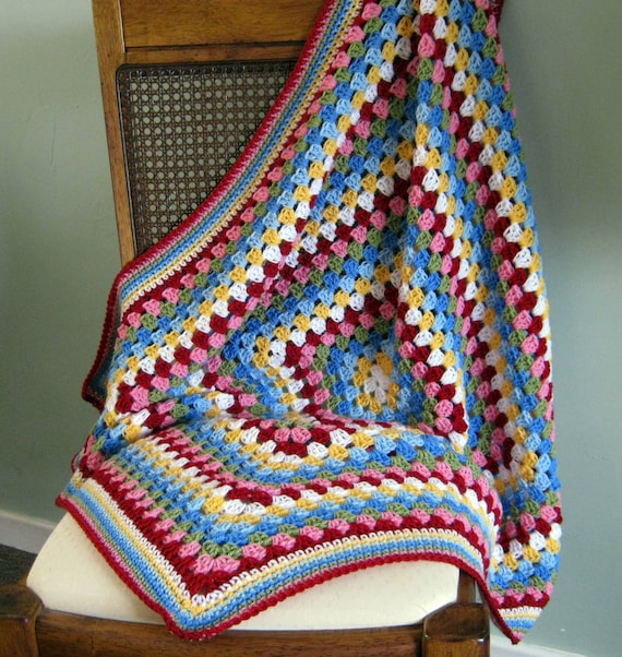 IN STOCK Crochet Granny Square Blanket Cath Kidston Colours