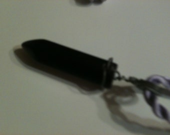Purple cats eye pendulum necklace