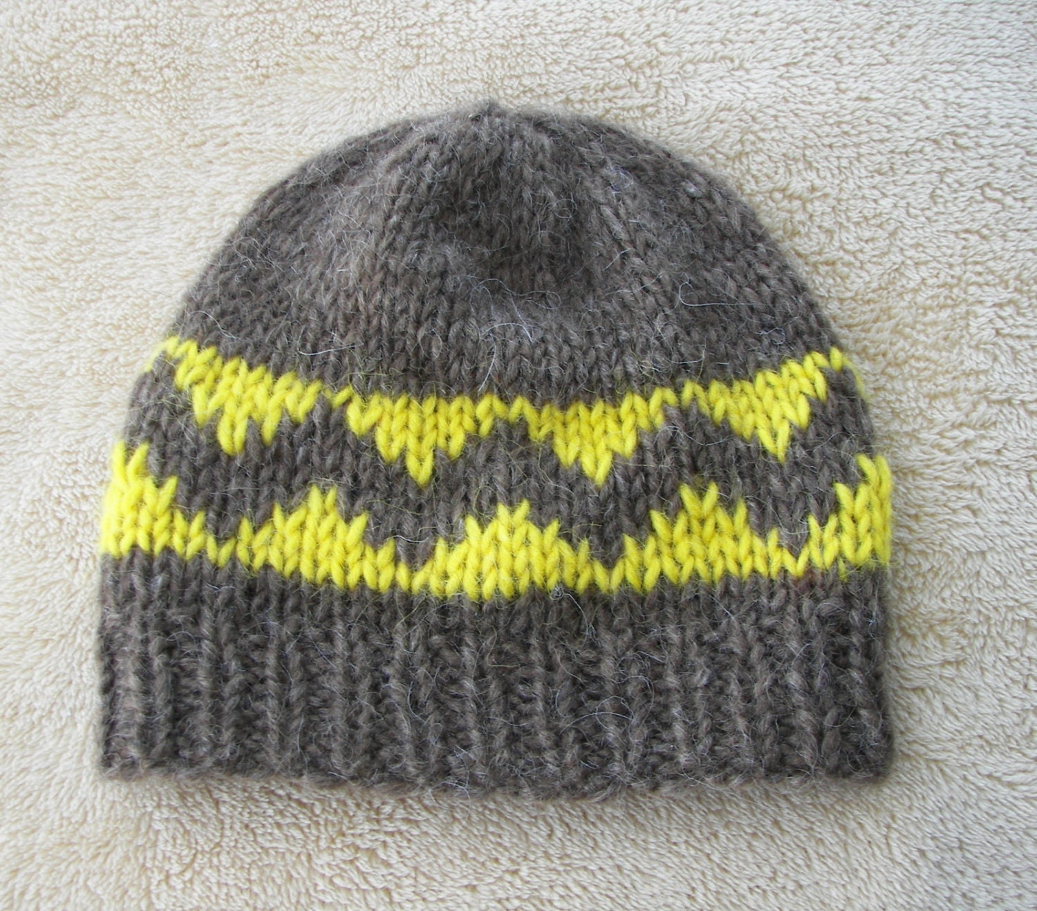ICELANDIC WOOL Chunky HAND Knit Beanie Ski Hat in by ATIdesign