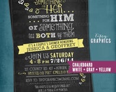 Chalkboard Something for Him, Her or Something for the Both of Them. CHEVRON Co-Ed Wedding Shower Invite By Tipsy Graphics. Any colors Il_170x135