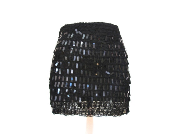 90's Sequin Knit Mini Skirt S