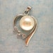 White Freshwater Pearl Rhinestone Heart Pendant