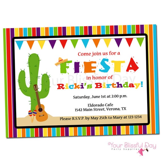 PRINTABLE Fiesta Party Invitation Il_570xn