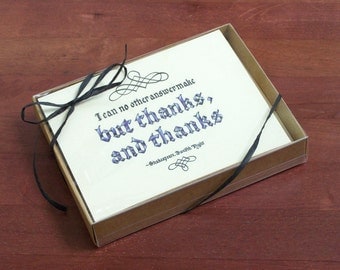 Thank You Note Card Set with 10 Shakespeare Cards and Envelopes