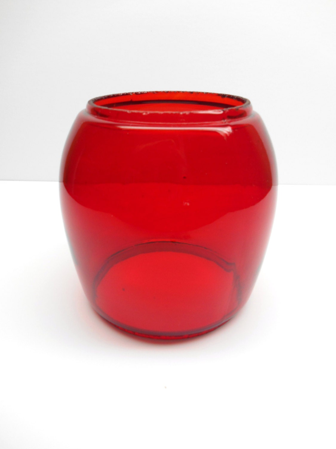 Vintage Red Glass Lantern Globe